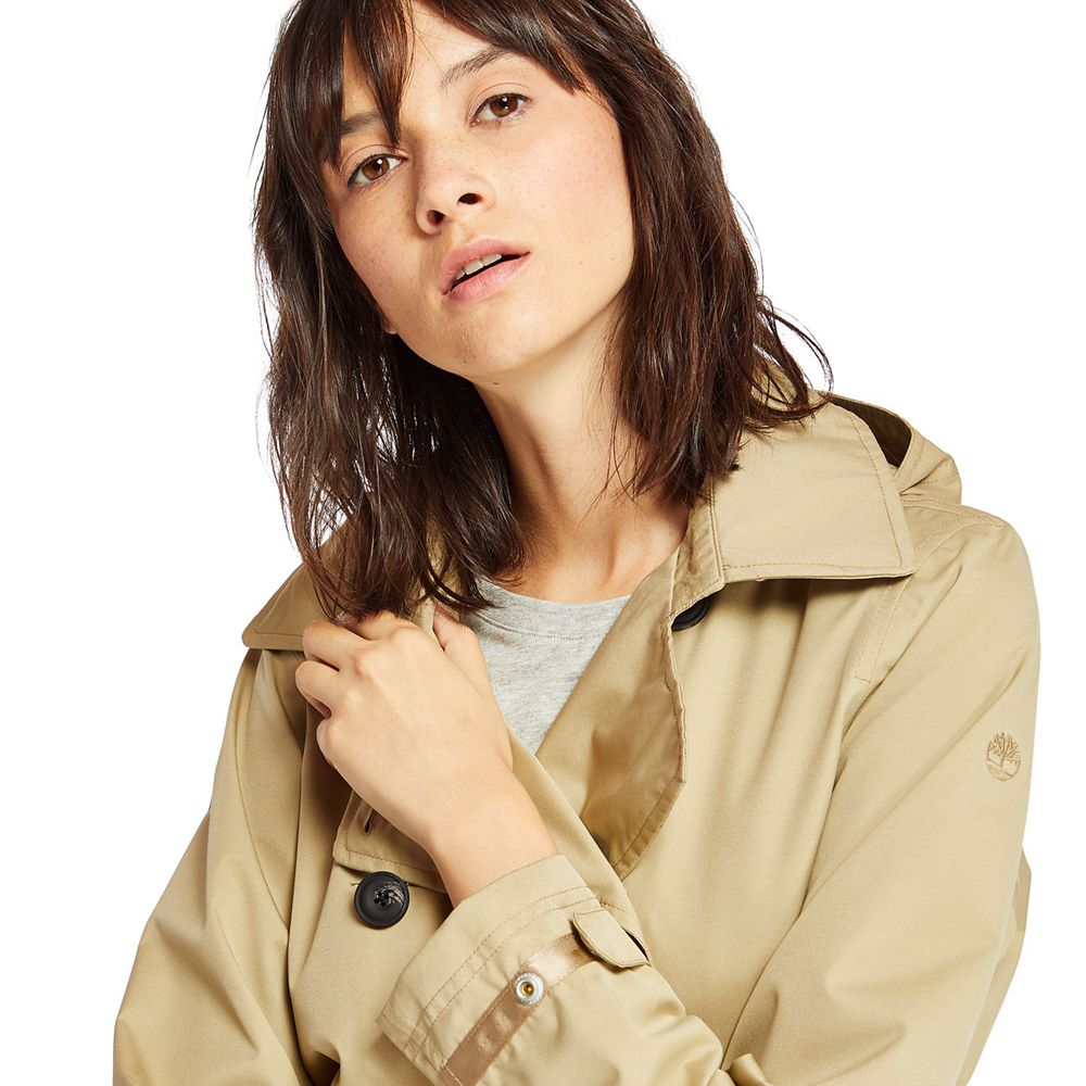 Timberland Womens Coats Classic Waterproof Trench - Khaki - India WE3219670